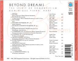 Beyond Dreams back cover