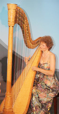 Eupen, Belgium - performance by harpist Dominique Piana