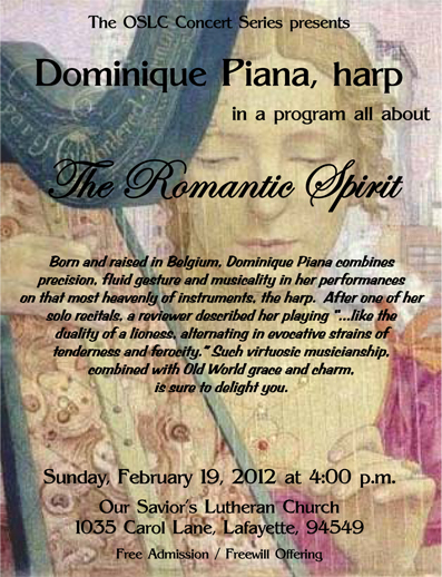 The Romantic Spirit, Harp Performance